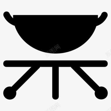 炒锅厨具厨具字形图标图标