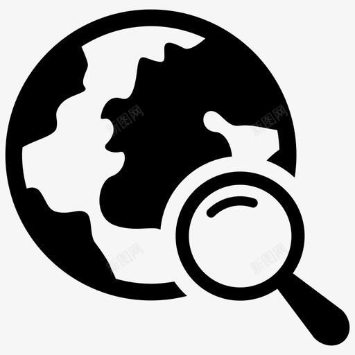 全球搜索探索放大镜图标svg_新图网 https://ixintu.com 世界 假期第一部分 全球搜索 探索 搜索引擎优化 放大镜