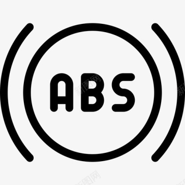Abs汽车部件3线性图标图标