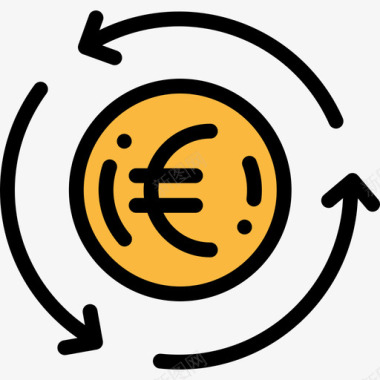 欧元金融50线性颜色图标图标