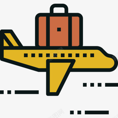飞机旅游运输线颜色图标图标