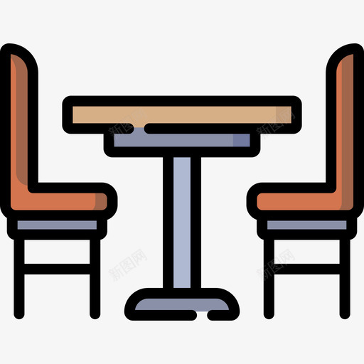 餐桌家具47线性颜色图标svg_新图网 https://ixintu.com 家具47 线性颜色 餐桌