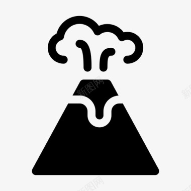 火山灾难喷发图标图标