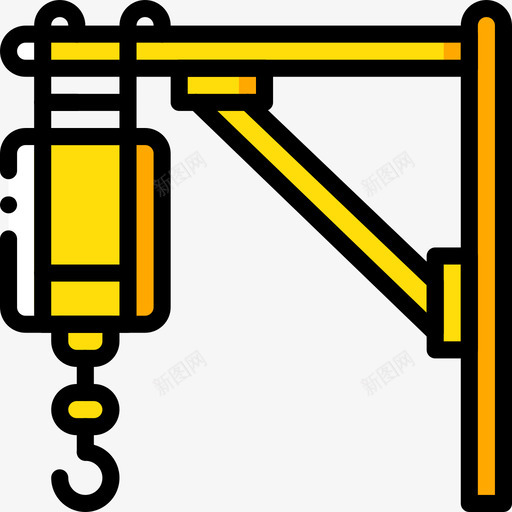 起重机44号结构黄色图标svg_新图网 https://ixintu.com 44号结构 起重机 黄色