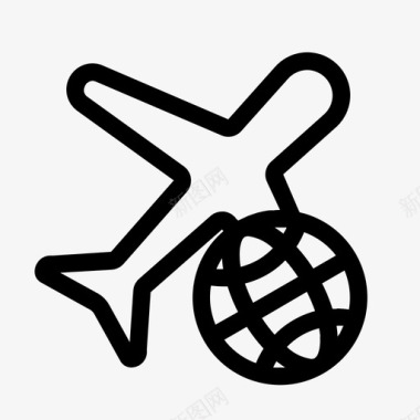 国际航班航班环球图标图标