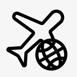 环球计划国际航班航班环球图标高清图片