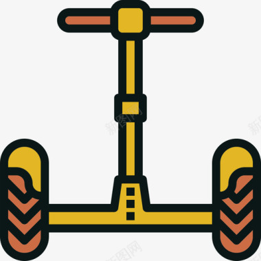 赛格威旅游交通线条色彩图标图标
