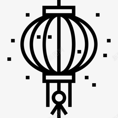 灯笼中国17直线型图标图标