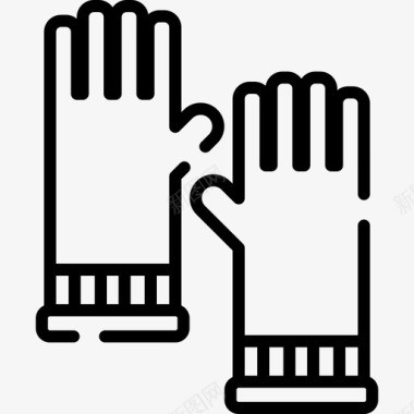 手套清洁6线状图标图标