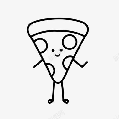披萨可爱脸图标图标