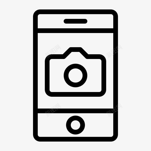相机手机照片图标svg_新图网 https://ixintu.com 手机 智能手机 智能手机轮廓 照片 相机