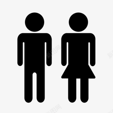 男人和女人浴室男孩图标图标