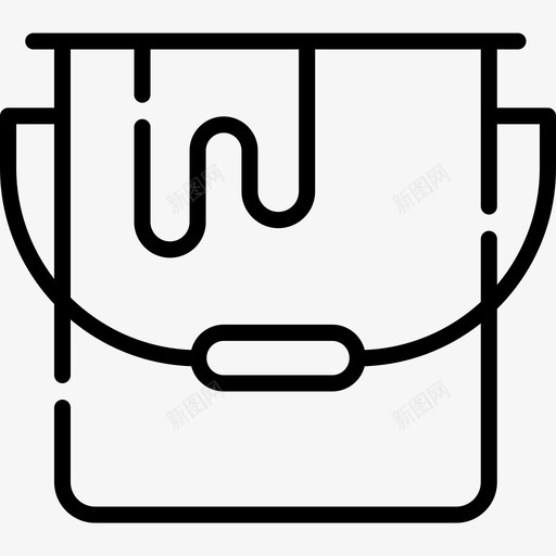 油漆桶平面13线性图标svg_新图网 https://ixintu.com 平面设计13 油漆桶 线性