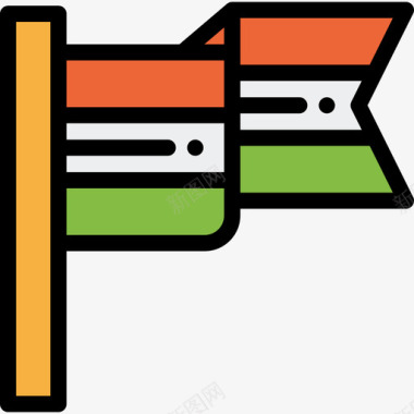 印度国旗印度2线颜色图标图标