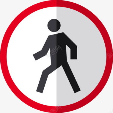 行人交通标志4平坦图标图标