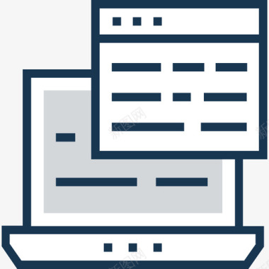 笔记本电脑网页和开发12线性颜色图标图标