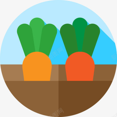 胡萝卜农业24平坦图标图标