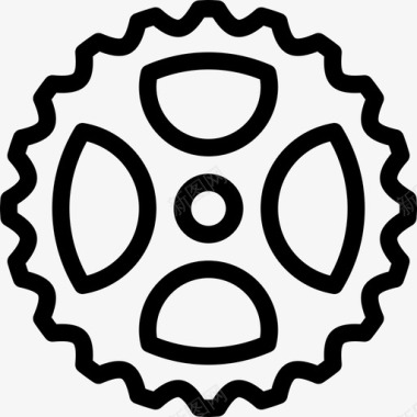 齿轮自行车部件3线性图标图标