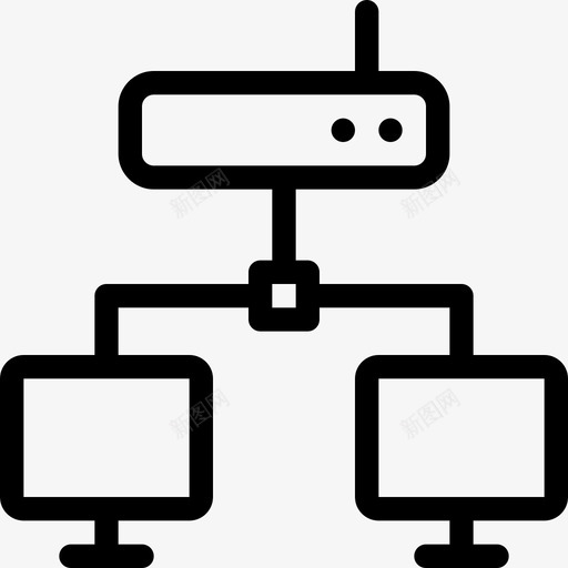 路由器网络共享3线性图标svg_新图网 https://ixintu.com 线性 网络共享3 路由器