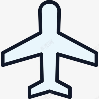 飞机航空3线颜色图标图标