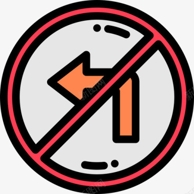禁止转弯2号停车场直线颜色图标图标
