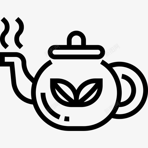 茶壶水疗元素3线状图标svg_新图网 https://ixintu.com 水疗元素3 线状 茶壶