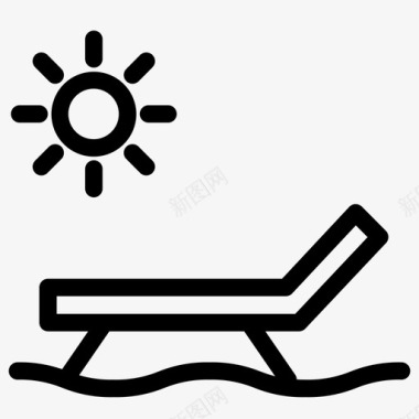 日光浴海滩假日图标图标