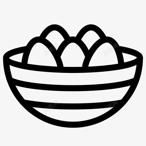 篮子里的paschal蛋庆祝复活节图标svg_新图网 https://ixintu.com 复活节 复活节线图标 庆祝 礼物 篮子里的paschal蛋