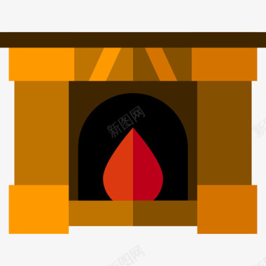 壁炉复古装饰8扁平图标图标