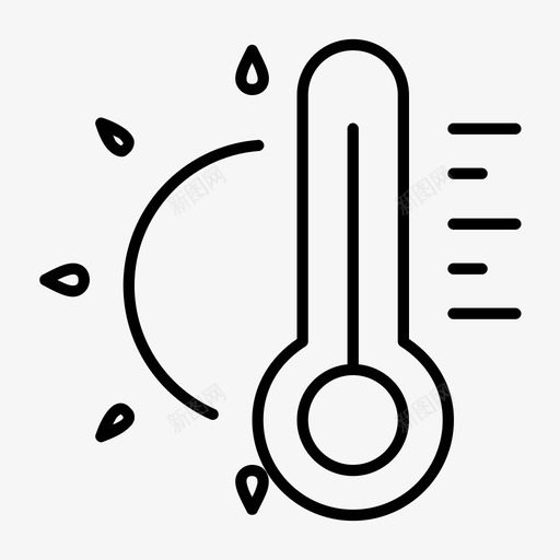 温度夏季太阳图标svg_新图网 https://ixintu.com 夏季 天气 太阳 温度 温度计 界面图标1细