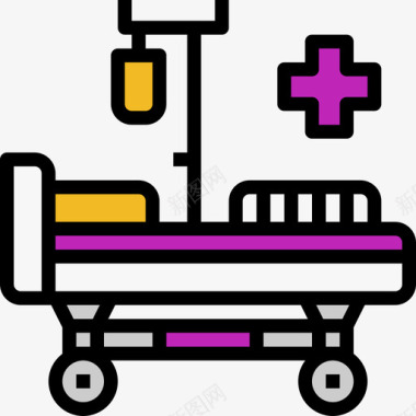 床医院医疗保健线性颜色图标图标