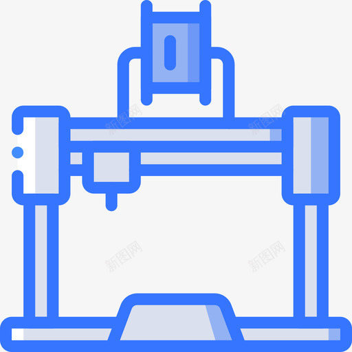 3d打印机3d打印2蓝色图标svg_新图网 https://ixintu.com 3d打印2 3d打印机 蓝色