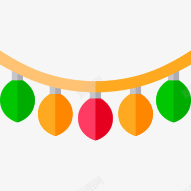 灯圣诞装饰品2扁平图标图标