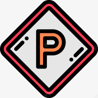 停车标志2号停车场线颜色图标图标