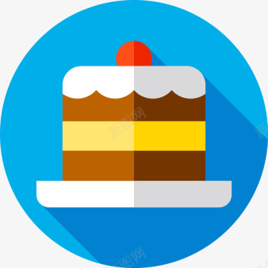 蛋糕野餐13扁平图标图标