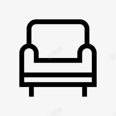 沙发轮廓家具轮廓图标图标