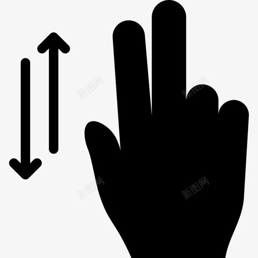 两个手指垂直滚动触摸手势v2图标svg_新图网 https://ixintu.com 两个手指垂直滚动 触摸手势v2