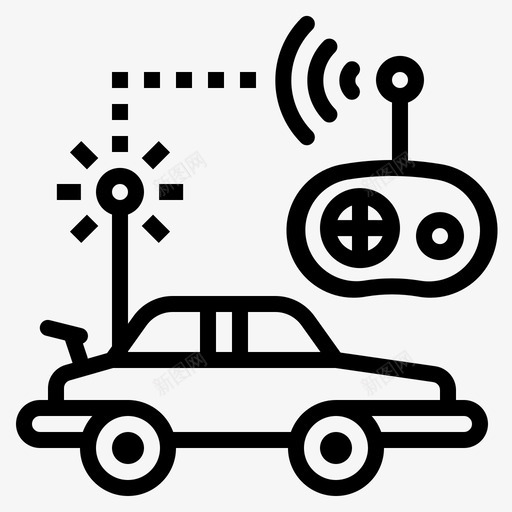 无线车控制孩子图标svg_新图网 https://ixintu.com 婴儿轮廓 孩子 控制 无线车 玩具