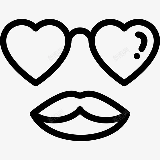 心形眼镜新年直系图标svg_新图网 https://ixintu.com 心形眼镜 新年 直系