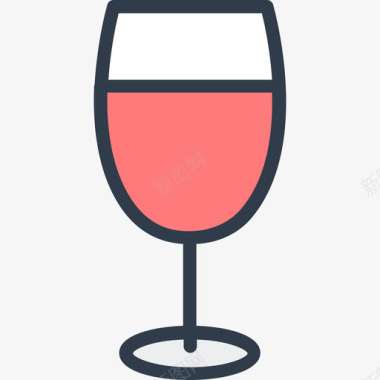 葡萄酒餐厅29线性颜色图标图标