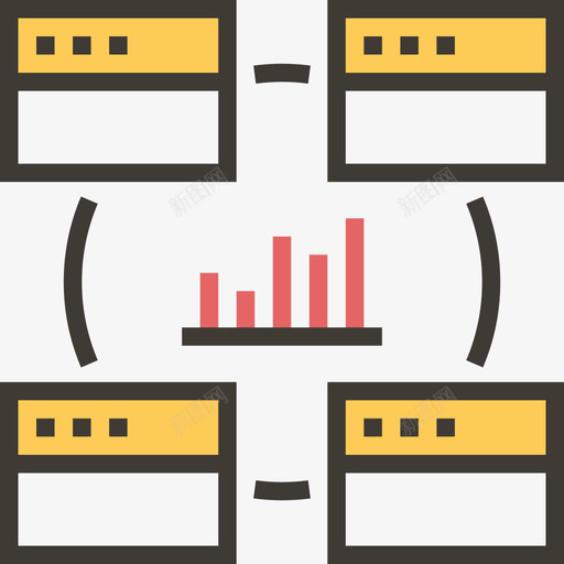 分析网络分析2黄影图标svg_新图网 https://ixintu.com 分析 网络分析2 黄影