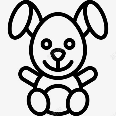 兔子玩具14直线型图标图标