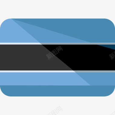 博茨瓦纳国旗6平坦图标图标