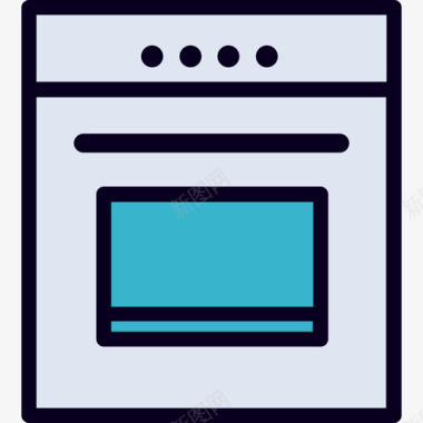 烤箱家用电器线性颜色图标图标