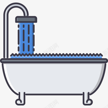 浴缸家具51彩色图标图标