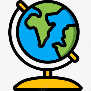 地球仪地理5线性颜色图标图标