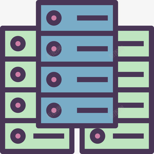 数据库数字经济线性色彩图标svg_新图网 https://ixintu.com 数字经济 数据库 线性色彩