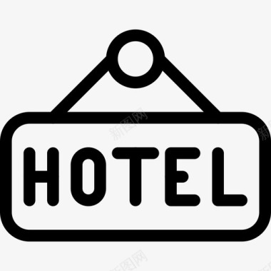 酒店66号酒店线性图标图标