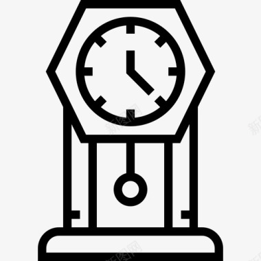 台钟钟表线性图标图标
