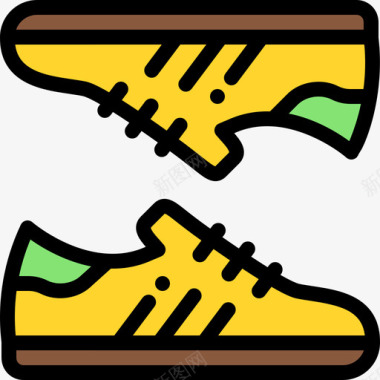 鞋巴西嘉年华8线性颜色图标图标